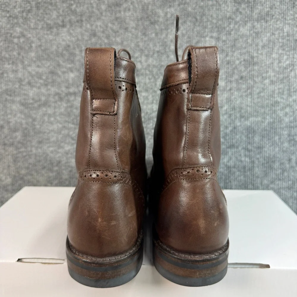 Allen Edmonds Dalton Dark Brown Leather Wingtip Dress Boots Dainite Sole 10.5